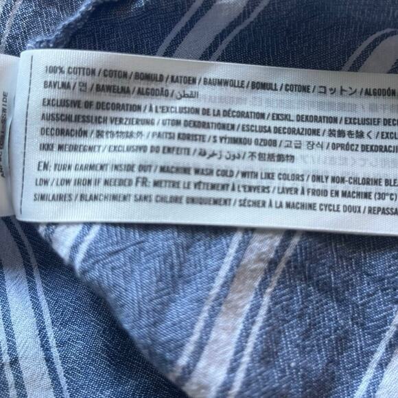 Abercrombie 100% Cotton Womens Blue White Striped Tank Top Adjustable Straps (S) - Picture 4 of 5